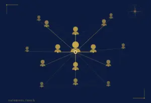 icons of people connected in various way and circles representing various levels; by salomons.coach